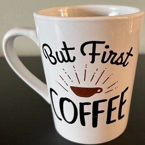 Royal Norfolk BUT FIRST COFFEE Stoneware Mug